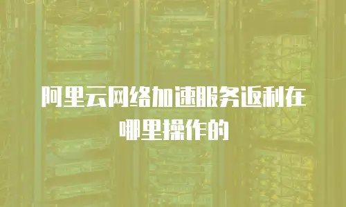 阿里云网络加速服务返利在哪里操作的