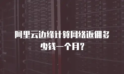 阿里云边缘计算网络返佣多少钱一个月？