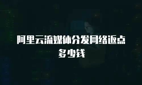 阿里云流媒体分发网络返点多少钱