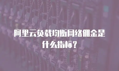 阿里云负载均衡网络佣金是什么指标？