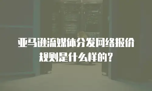 亚马逊流媒体分发网络报价规则是什么样的？