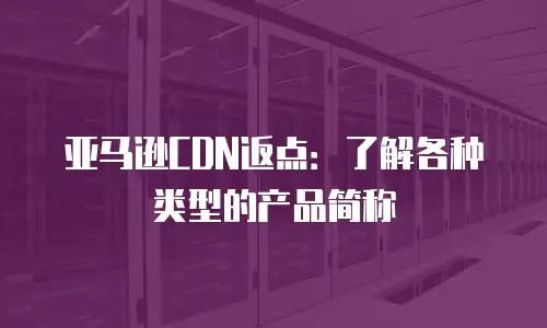 亚马逊CDN返点：了解各种类型的产品简称