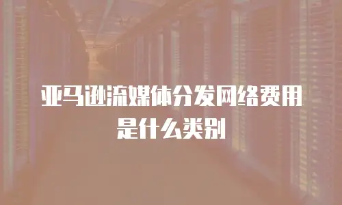 亚马逊流媒体分发网络费用是什么类别