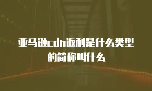 亚马逊cdn返利是什么类型的简称叫什么