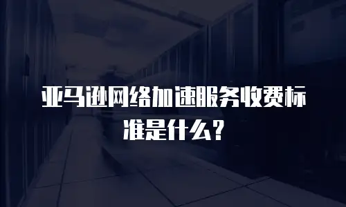 亚马逊网络加速服务收费标准是什么？