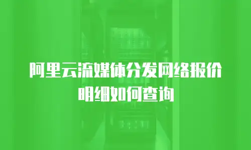 阿里云流媒体分发网络报价明细如何查询
