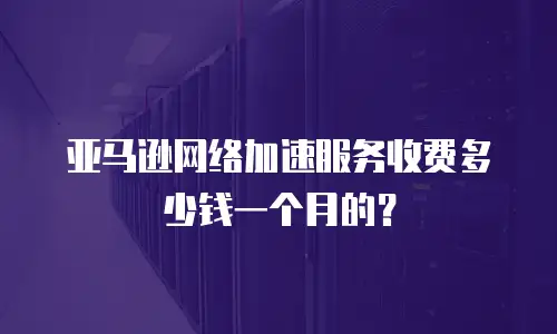 亚马逊网络加速服务收费多少钱一个月的？