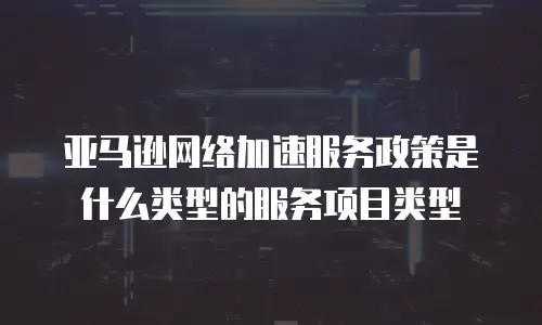 亚马逊网络加速服务政策是什么类型的服务项目类型