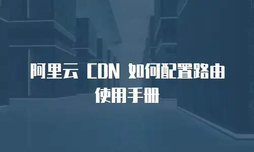 阿里云 CDN 如何配置路由使用手册