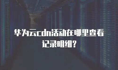 华为云cdn活动在哪里查看记录明细？