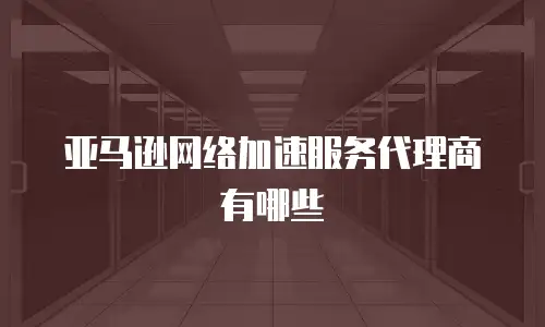 亚马逊网络加速服务代理商有哪些