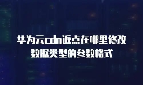 华为云cdn返点在哪里修改数据类型的参数格式