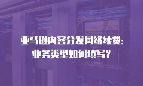 亚马逊内容分发网络续费：业务类型如何填写？