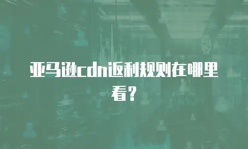 亚马逊cdn返利规则在哪里看？