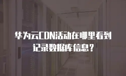 华为云CDN活动在哪里看到记录数据库信息？