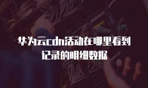 华为云cdn活动在哪里看到记录的明细数据