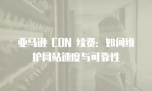 亚马逊 CDN 续费：如何维护网站速度与可靠性