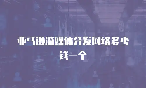 亚马逊流媒体分发网络多少钱一个