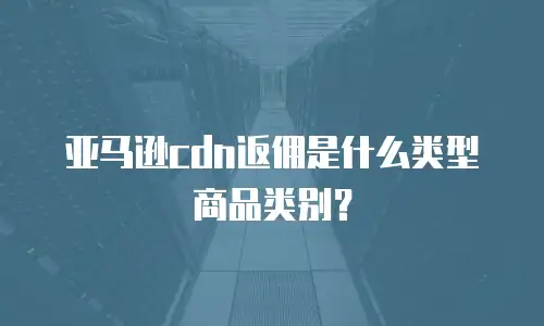 亚马逊cdn返佣是什么类型商品类别？