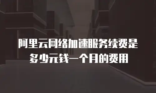 阿里云网络加速服务续费是多少元钱一个月的费用