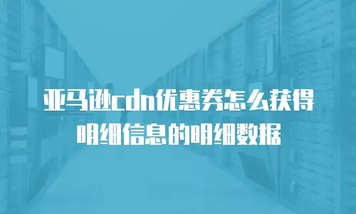 亚马逊cdn优惠券怎么获得明细信息的明细数据