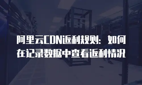 阿里云CDN返利规则：如何在记录数据中查看返利情况