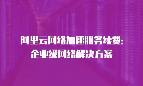 阿里云网络加速服务续费：企业级网络解决方案