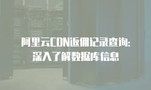 阿里云CDN返佣记录查询：深入了解数据库信息