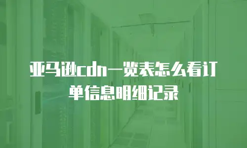 亚马逊cdn一览表怎么看订单信息明细记录