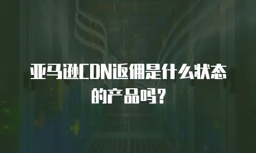 亚马逊CDN返佣是什么状态的产品吗？
