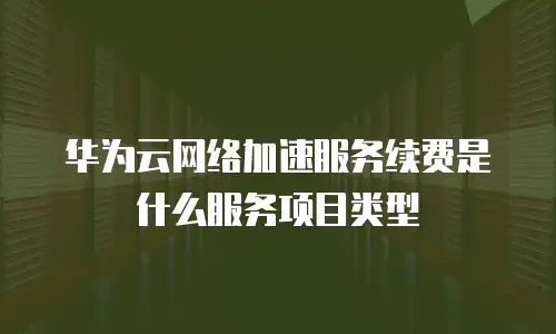 华为云网络加速服务续费是什么服务项目类型