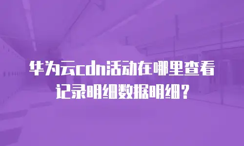 华为云cdn活动在哪里查看记录明细数据明细？