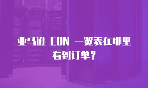 亚马逊 CDN 一览表在哪里看到订单？