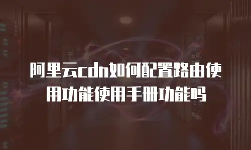 阿里云cdn如何配置路由使用功能使用手册功能吗