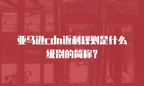 亚马逊cdn返利规则是什么级别的简称？