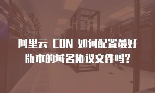 阿里云 CDN 如何配置最好版本的域名协议文件吗？