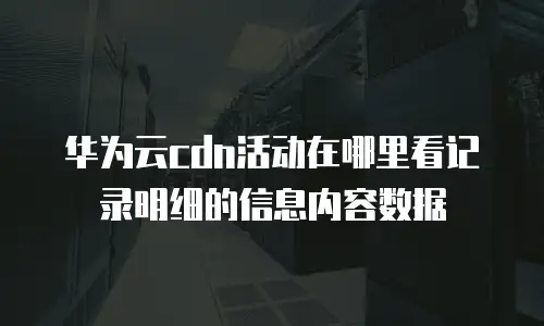 华为云cdn活动在哪里看记录明细的信息内容数据
