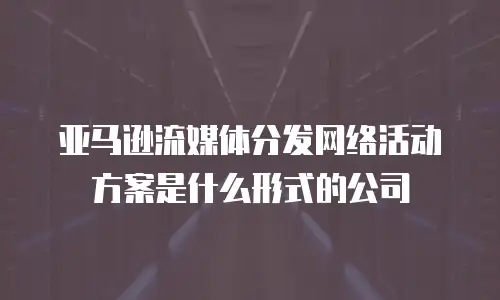 亚马逊流媒体分发网络活动方案是什么形式的公司