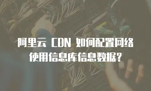 阿里云 CDN 如何配置网络使用信息库信息数据？