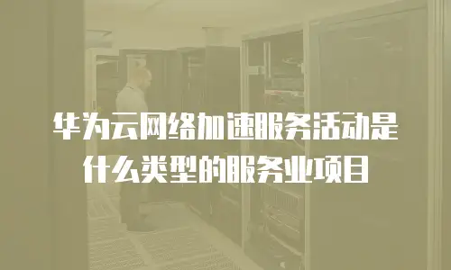 华为云网络加速服务活动是什么类型的服务业项目