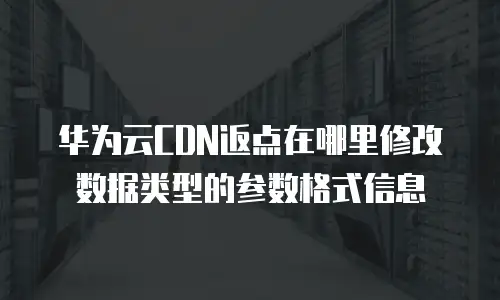 华为云CDN返点在哪里修改数据类型的参数格式信息