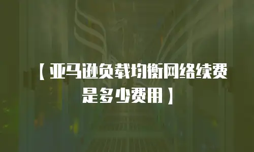 【亚马逊负载均衡网络续费是多少费用】