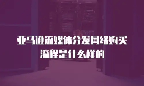 亚马逊流媒体分发网络购买流程是什么样的