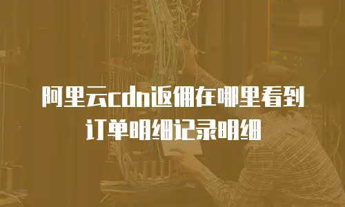 阿里云cdn返佣在哪里看到订单明细记录明细