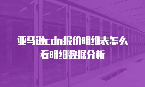 亚马逊cdn报价明细表怎么看明细数据分析