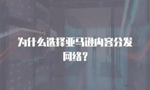 为什么选择亚马逊内容分发网络？