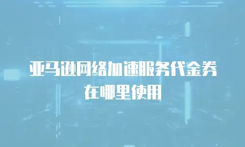 亚马逊网络加速服务代金券在哪里使用