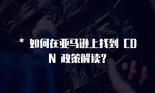   * 如何在亚马逊上找到 CDN 政策解读？