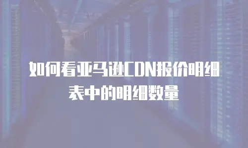 如何看亚马逊CDN报价明细表中的明细数量