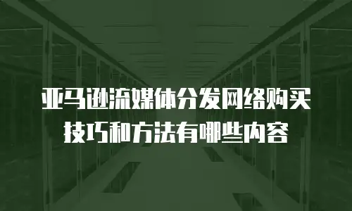 亚马逊流媒体分发网络购买技巧和方法有哪些内容